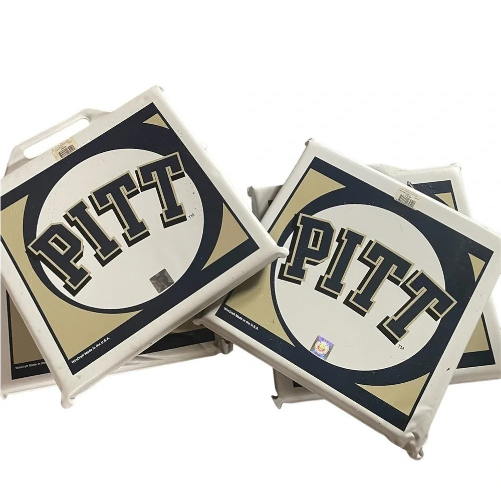 Set of 4 vintage stadium cushions fro Pitt Panthers.  Water proof